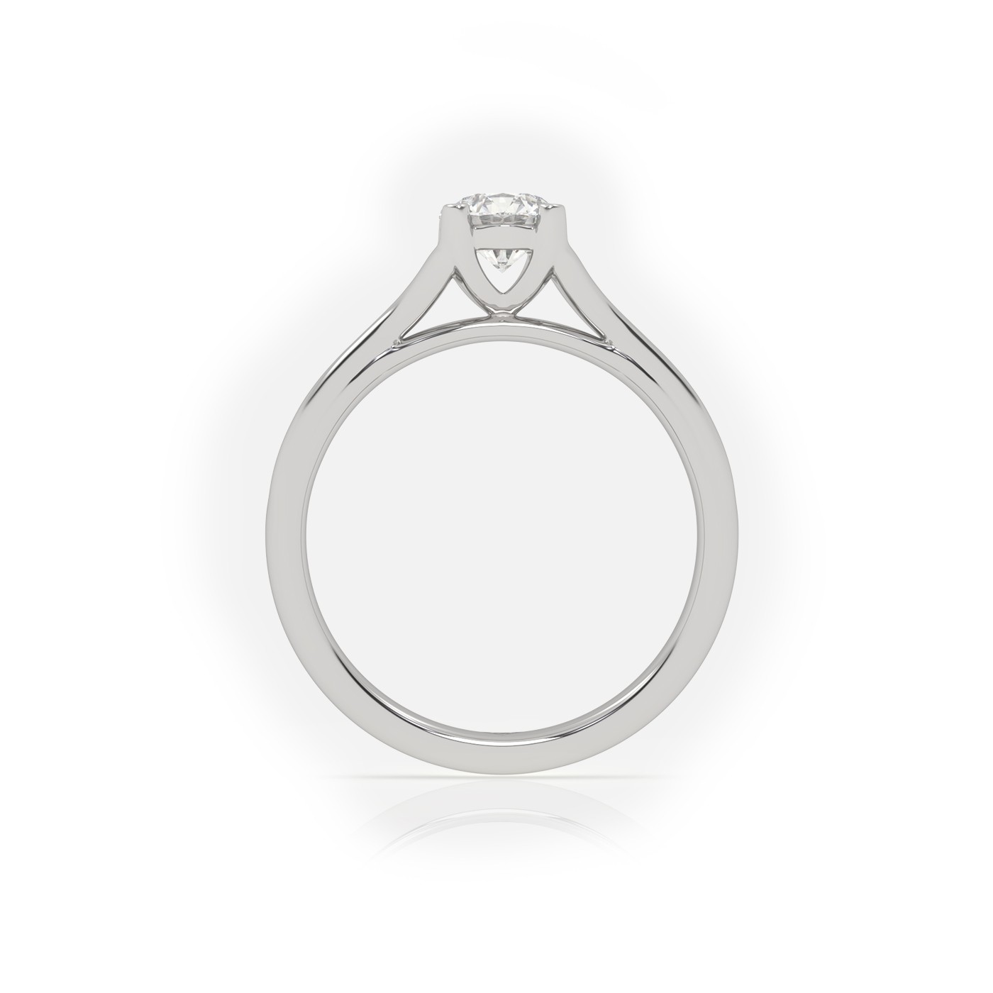 10K WHITE GOLD ROUND CUT 4 PRONGS DOUBLE SHANK SOLITAIRE ENGAGEMENT RING