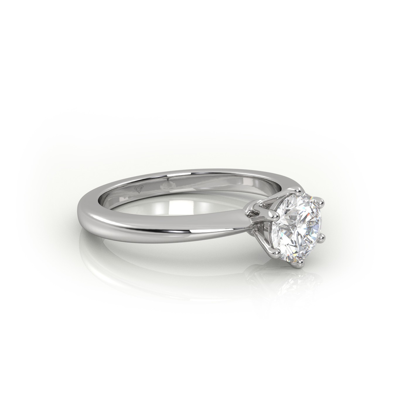 10K WHITE GOLD ROUND CUT 6 PRONGS SOLITAIRE ENGAGEMENT RING