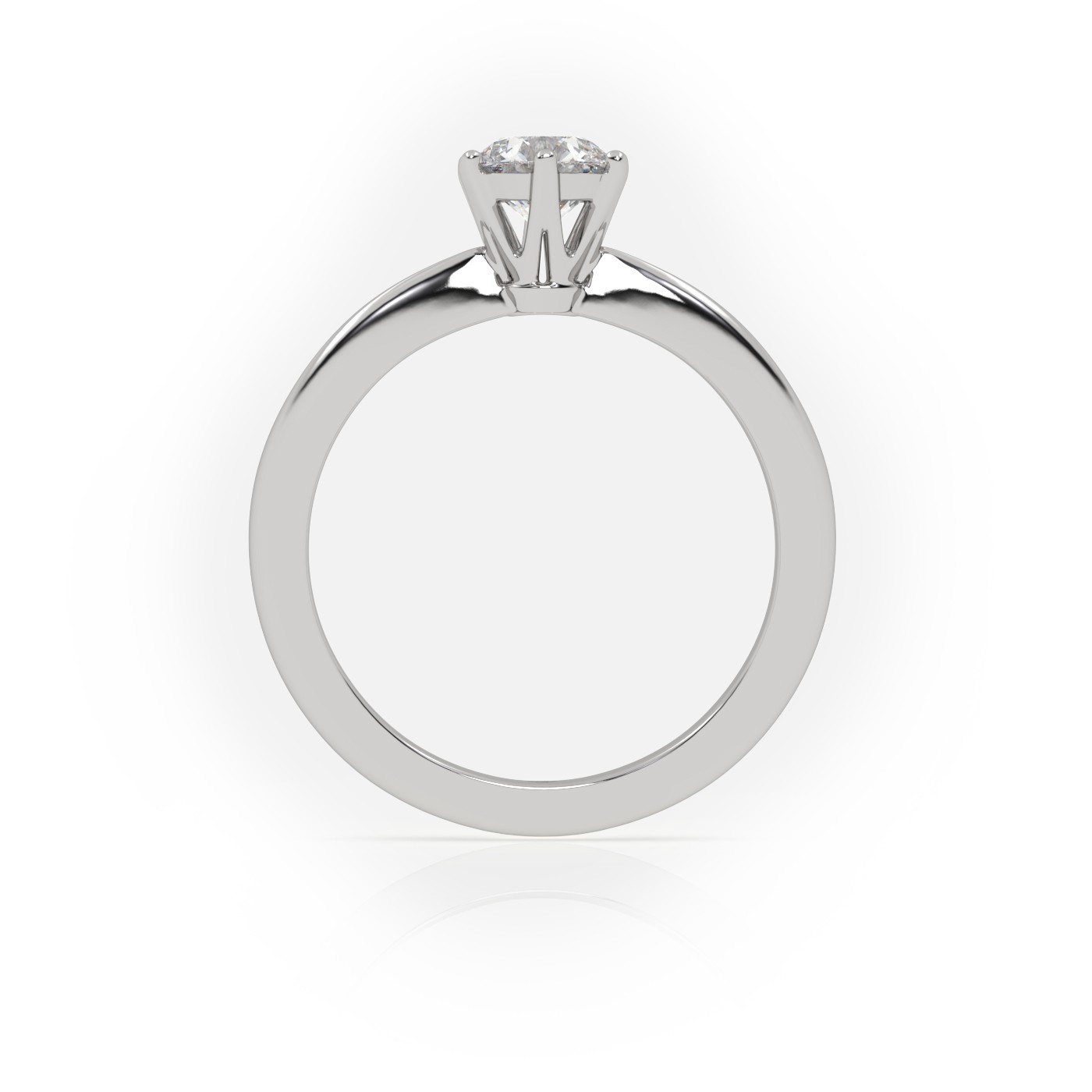10K WHITE GOLD ROUND CUT 6 PRONGS SOLITAIRE ENGAGEMENT RING