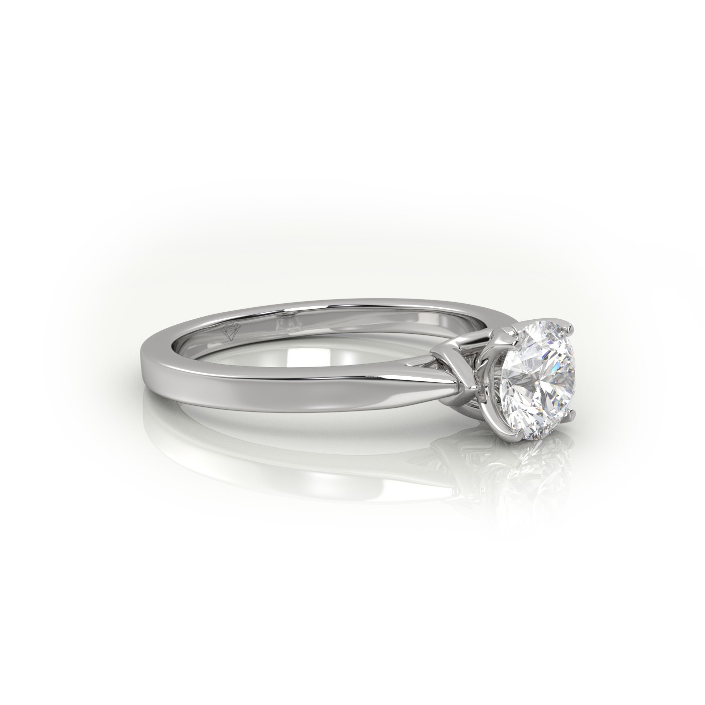 10K WHITE GOLD Round Cut Solitaire Engagement Ring