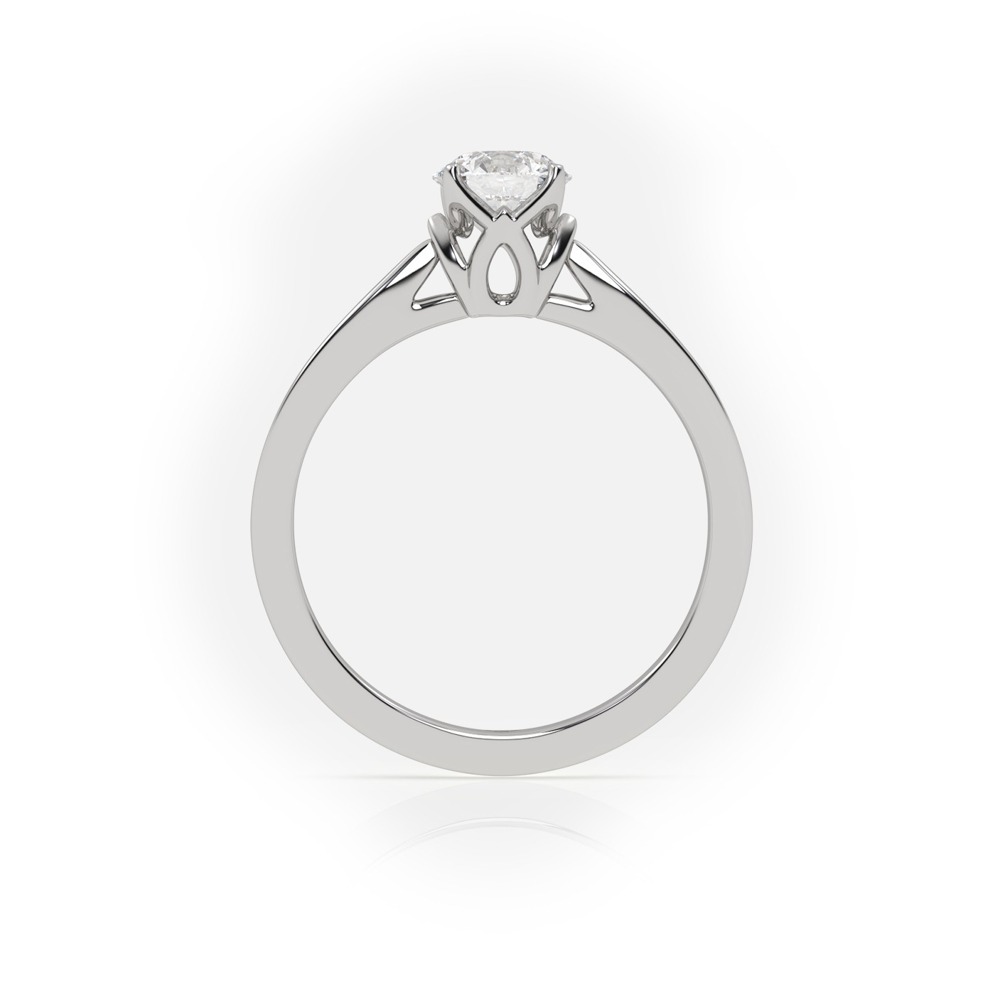 10K WHITE GOLD Round Cut Solitaire Engagement Ring