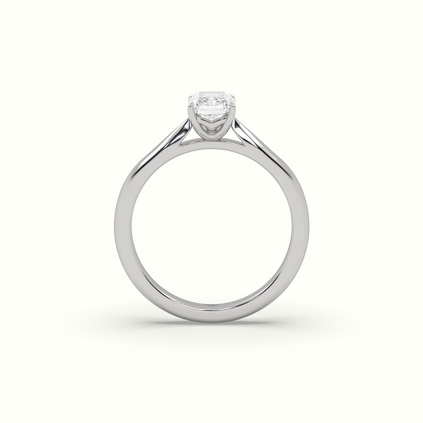 10K WHITE GOLD RADIANT CUT DIAMOND 4 PRONGS SOLITAIRE DESIGNER ENGAGEMENT RING