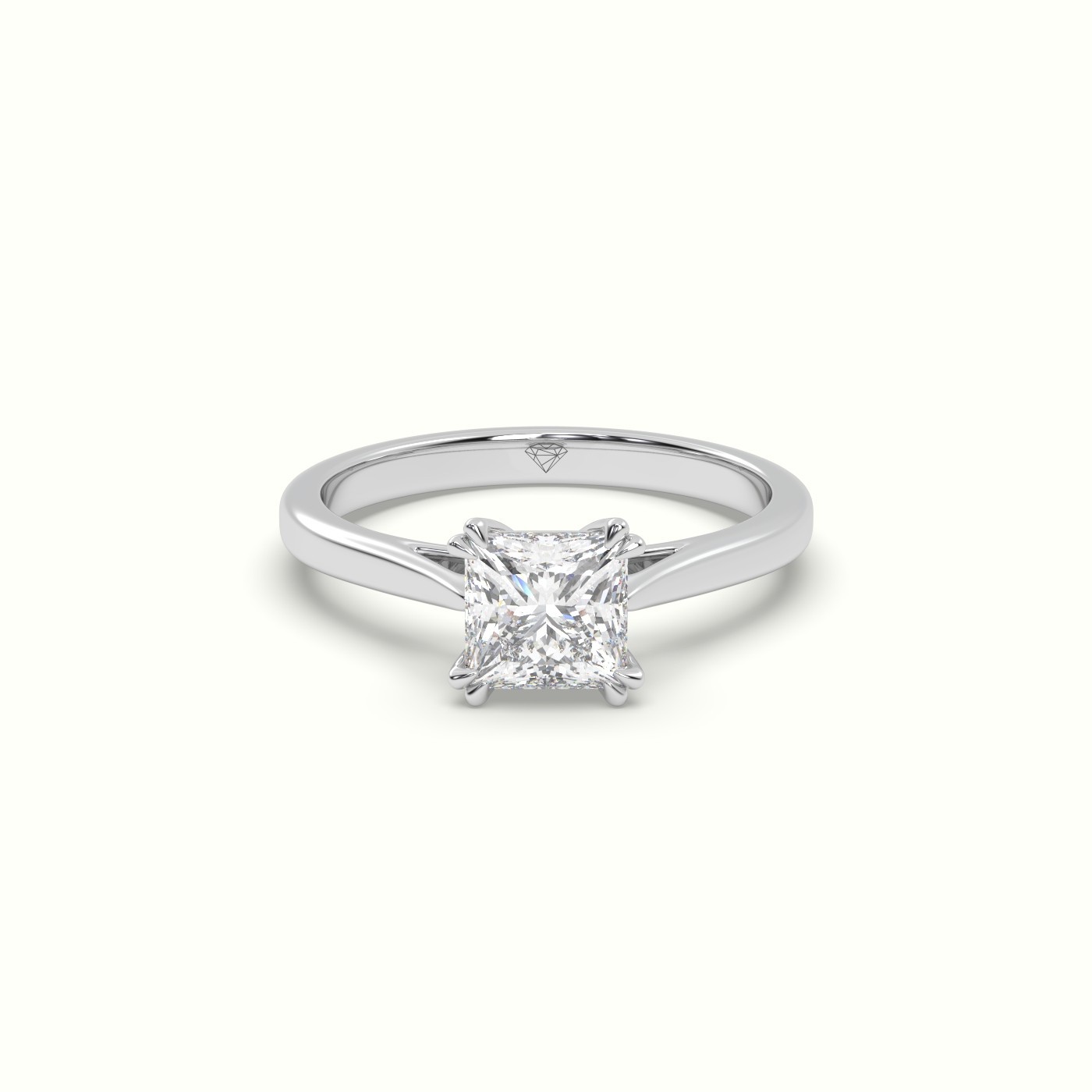 10K WHITE GOLD Princess Cut Diamond Engagement Ring