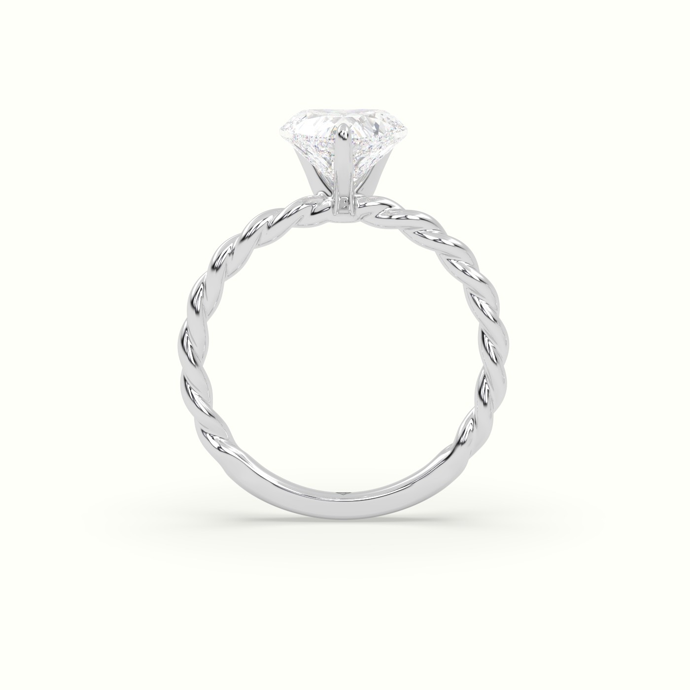 10K White Gold Heart Cut Diamond Solitaire Engagement Ring
