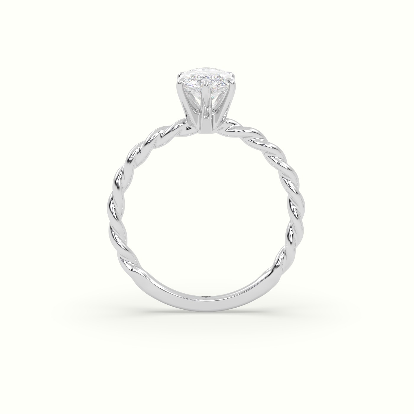 10K White Gold Marquise Cut Diamond Solitaire Engagement Ring