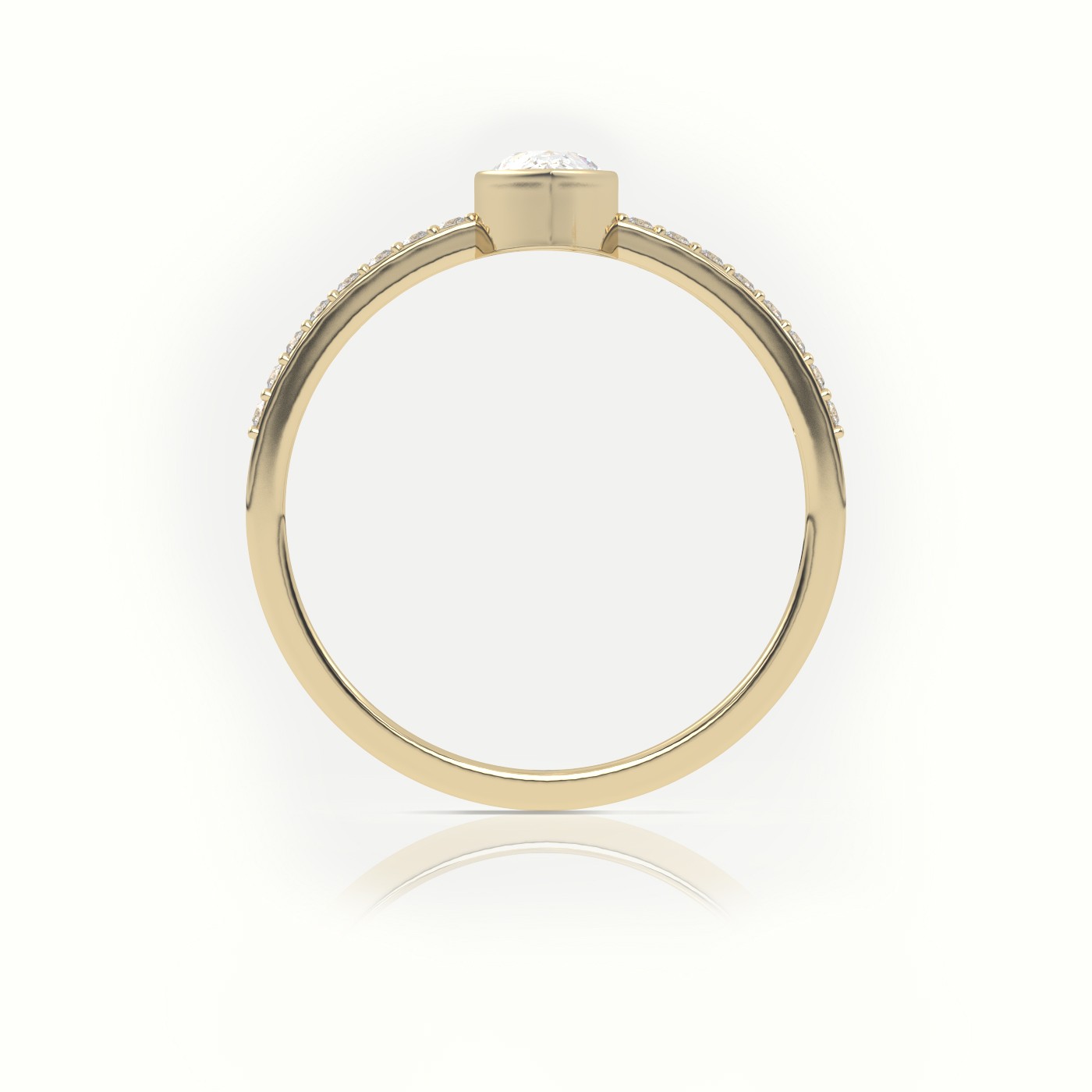 10K YELLOW GOLD PEAR CUT DIAMOND CHANNEL SETTING ENGAGEMENT RING