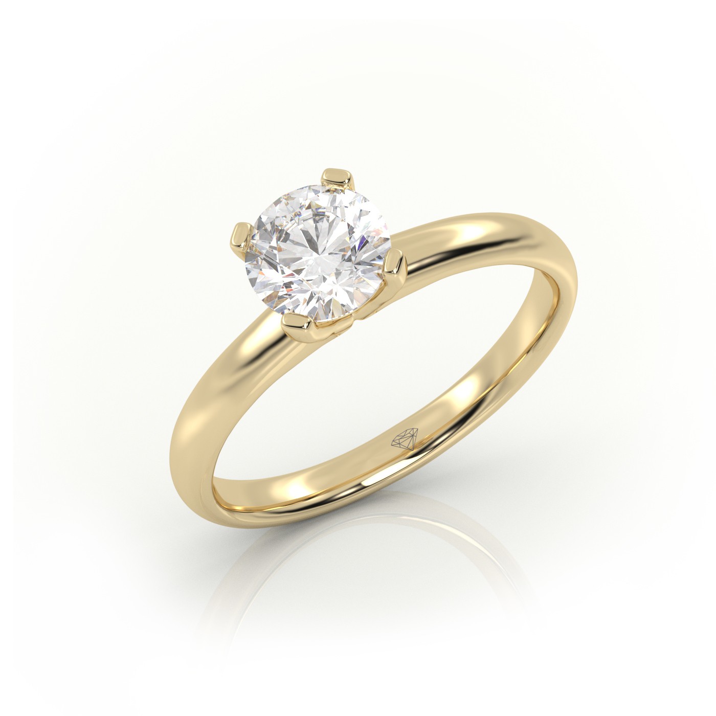 10K YELLOW GOLD ROUND CUT 4 PRONGS SOLITAIRE ENGAGEMENT RING