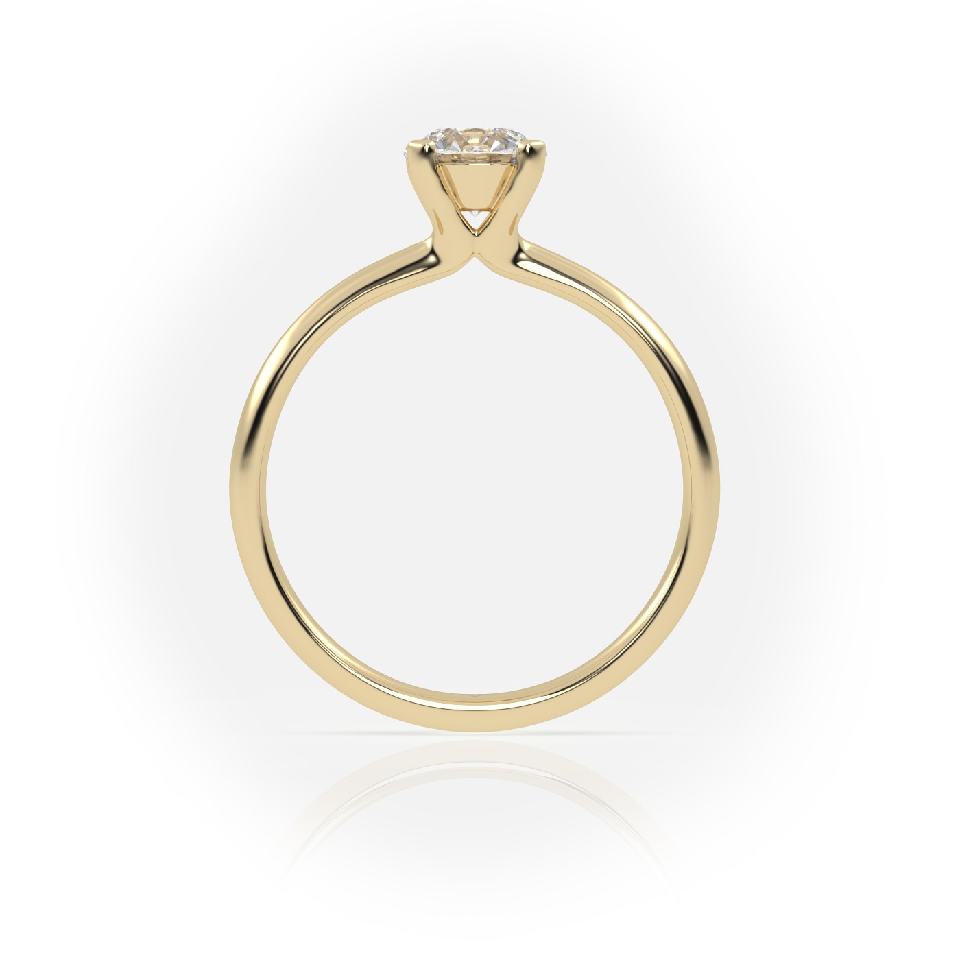 10K YELLOW GOLD ROUND CUT 4 PRONGS SOLITAIRE ENGAGEMENT RING