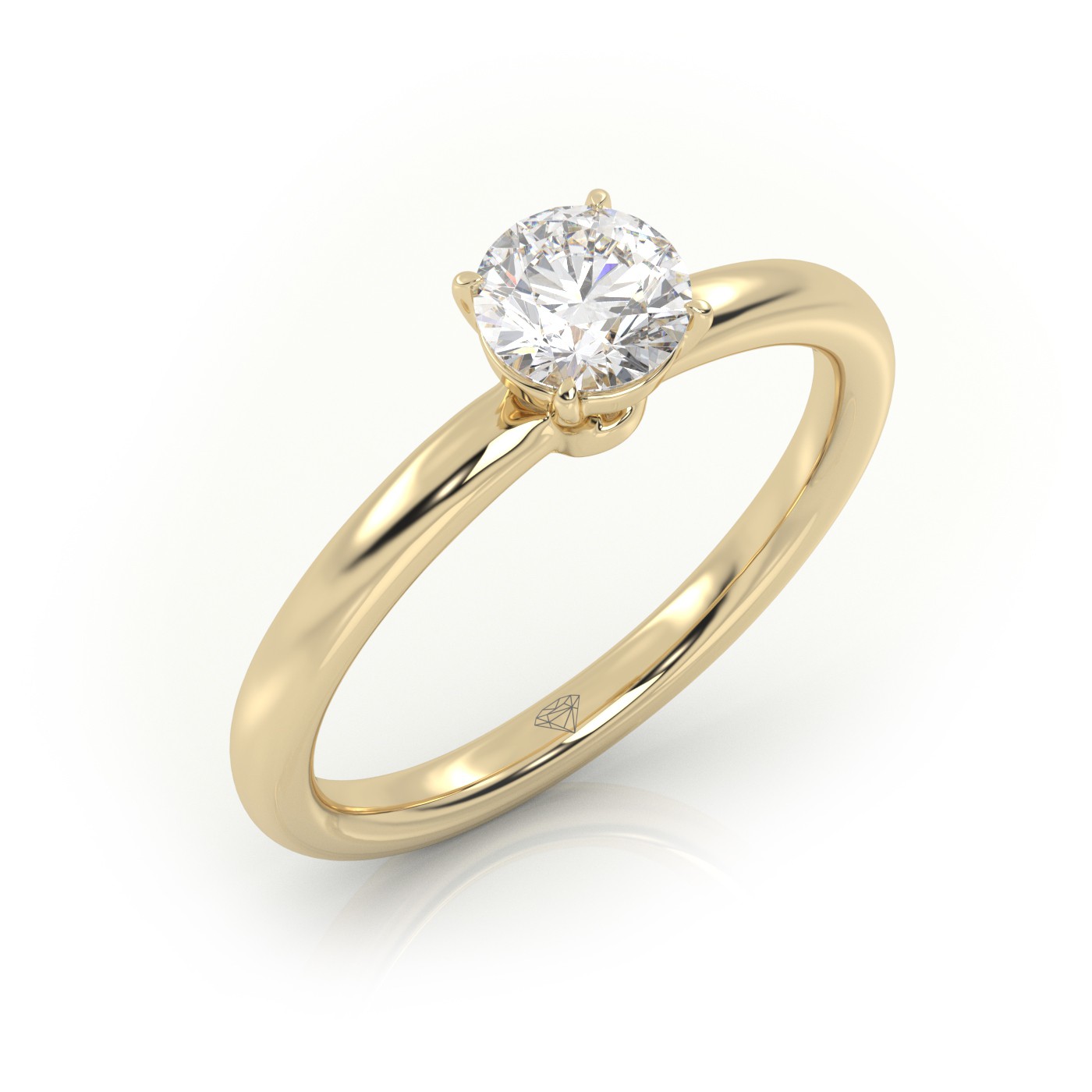 10K YELLOW GOLD Exquisite Solitaire Diamond Engagement Ring