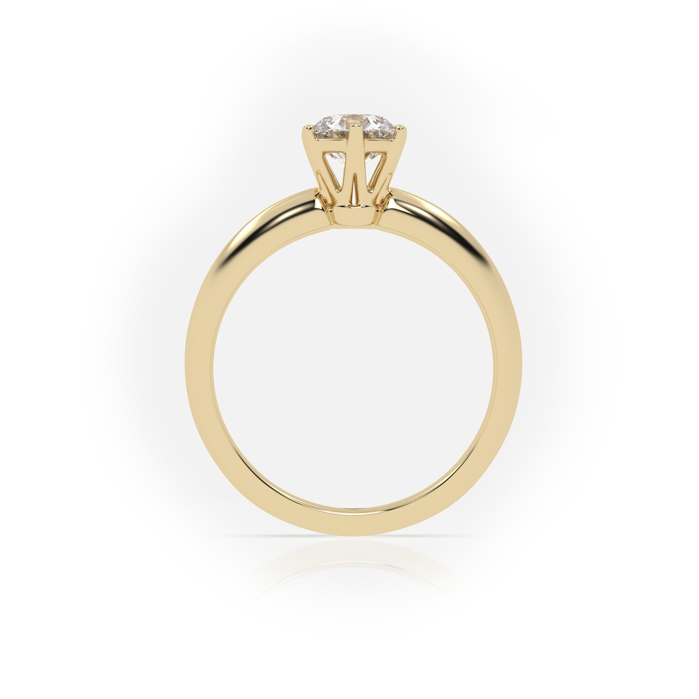 10K YELLOW GOLD ROUND CUT 6 PRONGS SOLITAIRE ENGAGEMENT RING