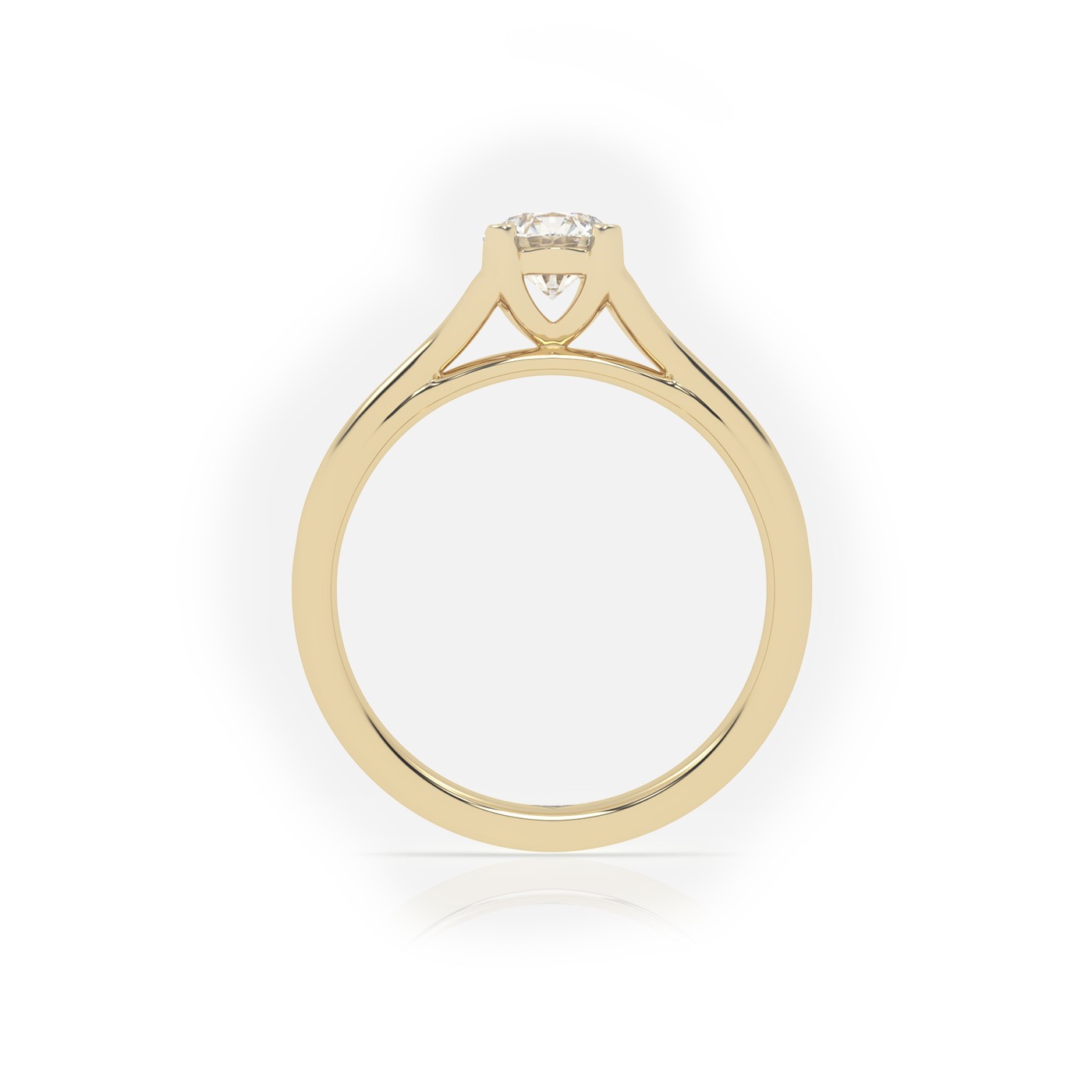 10K YELLOW GOLD ROUND CUT 4 PRONGS DOUBLE SHANK SOLITAIRE ENGAGEMENT RING