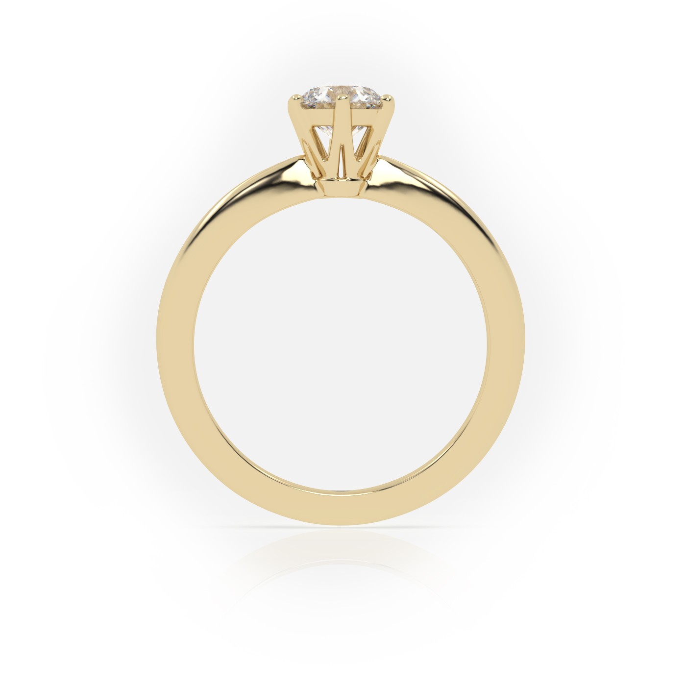 10K YELLOW GOLD ROUND CUT 6 PRONGS SOLITAIRE ENGAGEMENT RING