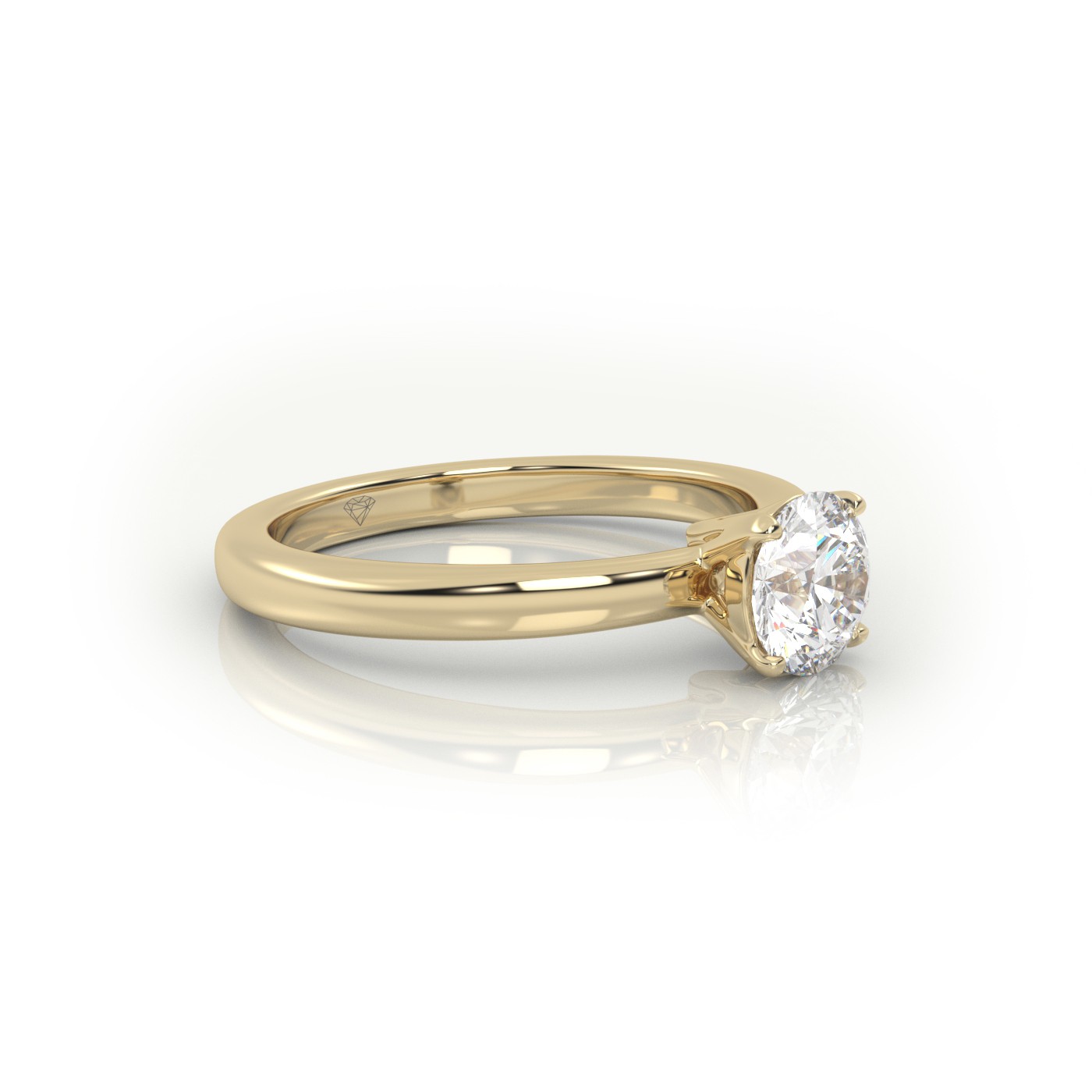 10K YELLOW GOLD ROUND CUT 4 PRONGS SOLITAIRE ENGAGEMENT RING