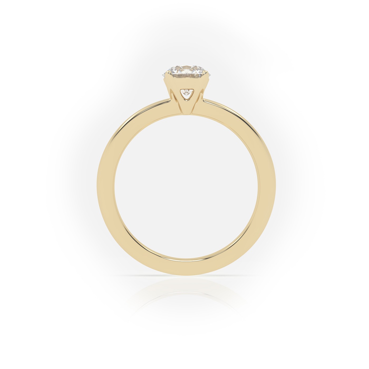 10K YELLOW GOLD ROUND CUT 4 PRONGS SOLITAIRE ENGAGEMENT RING