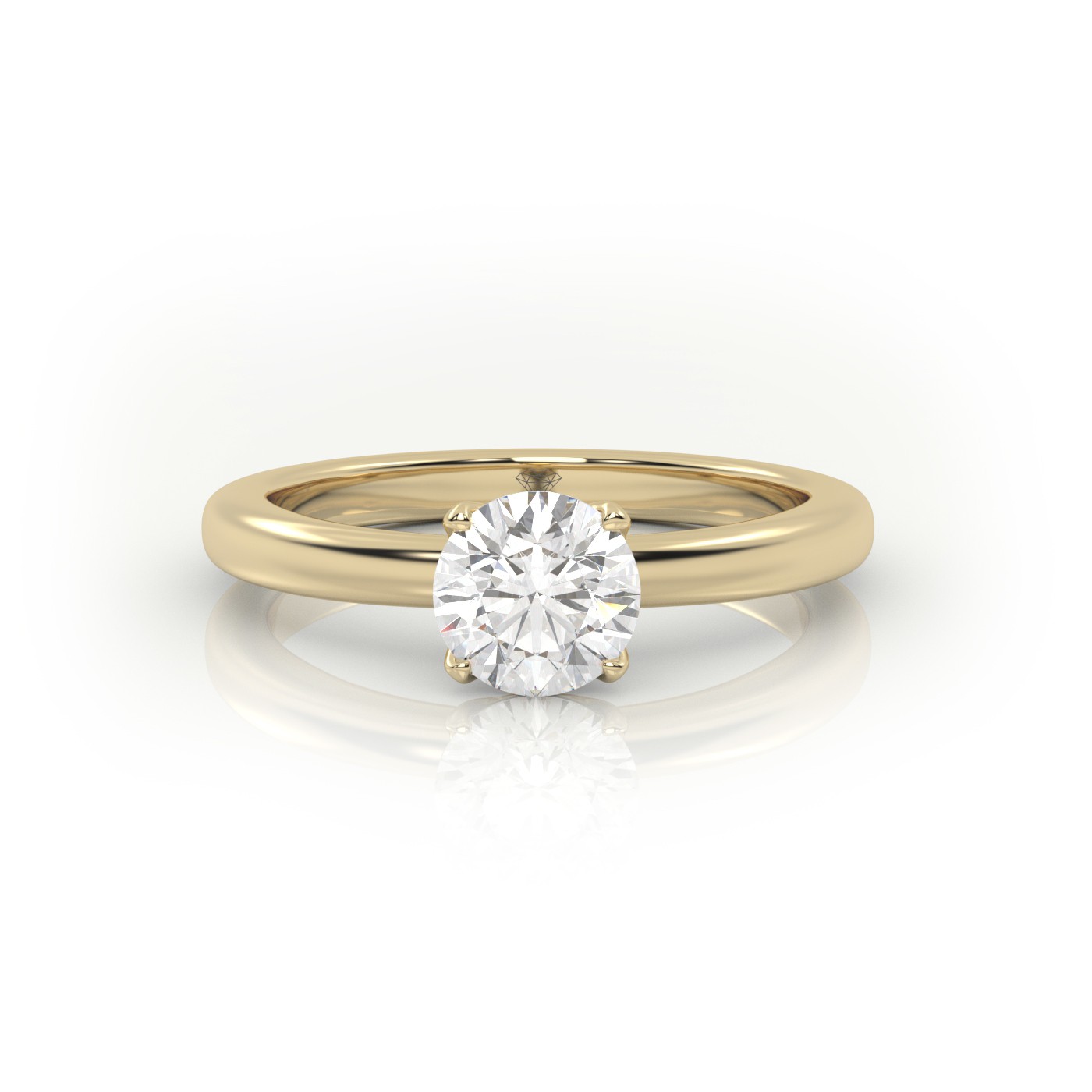 10K YELLOW GOLD ROUND CUT 4 PRONGS SOLITAIRE ENGAGEMENT RING
