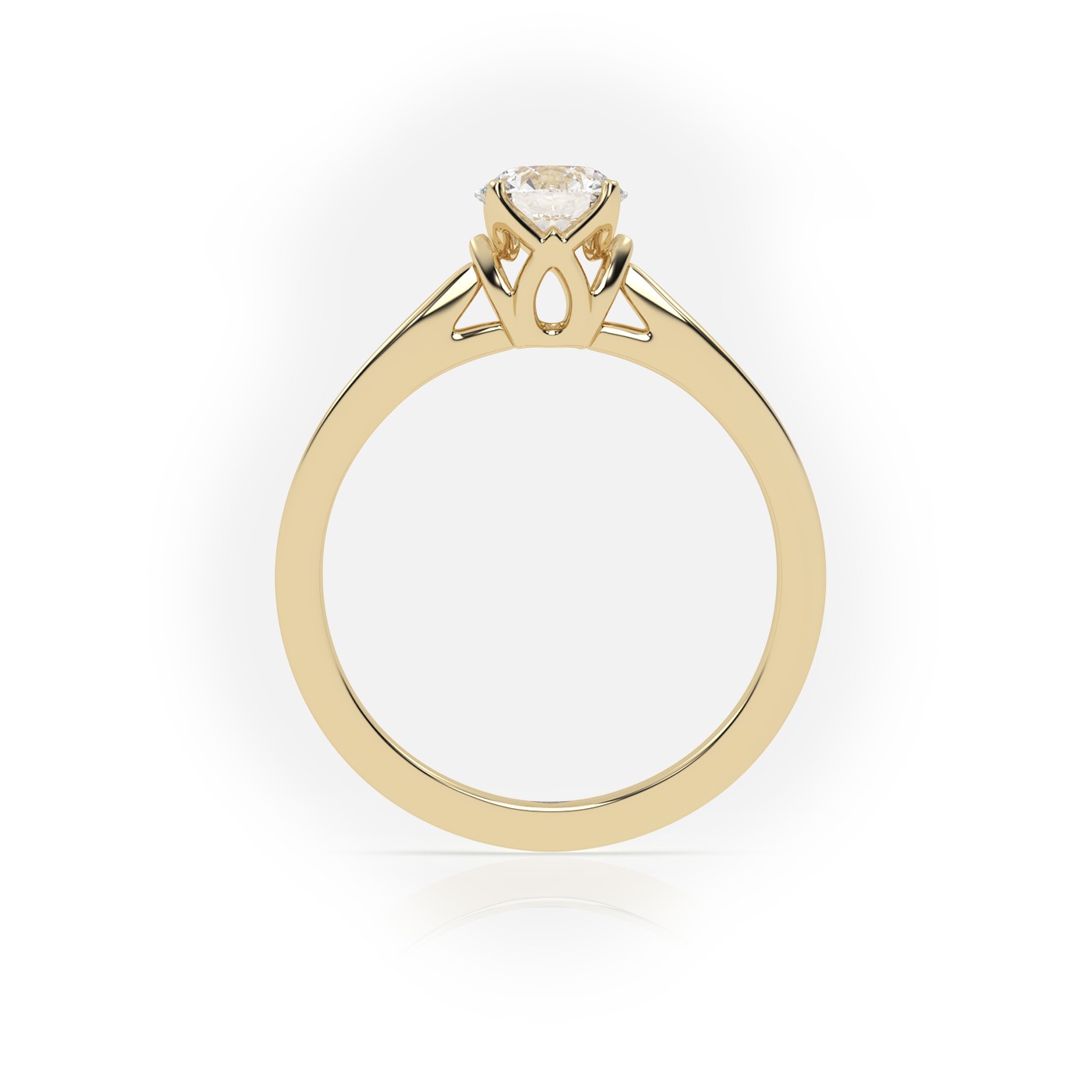 10K YELLOW GOLD Round Cut Solitaire Engagement Ring