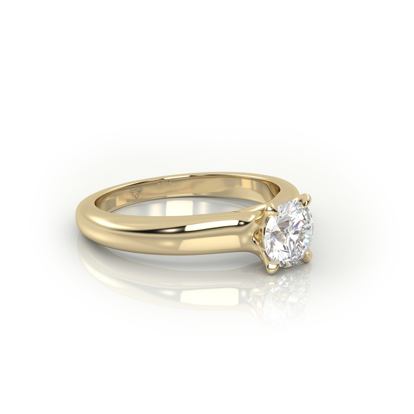 10K YELLOW GOLD Elegant Round Cut Solitaire Engagement Ring