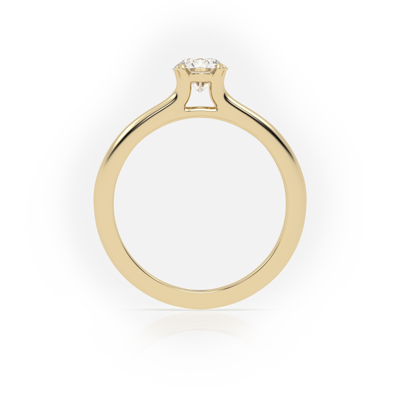 10K YELLOW GOLD Elegant Round Cut Solitaire Engagement Ring