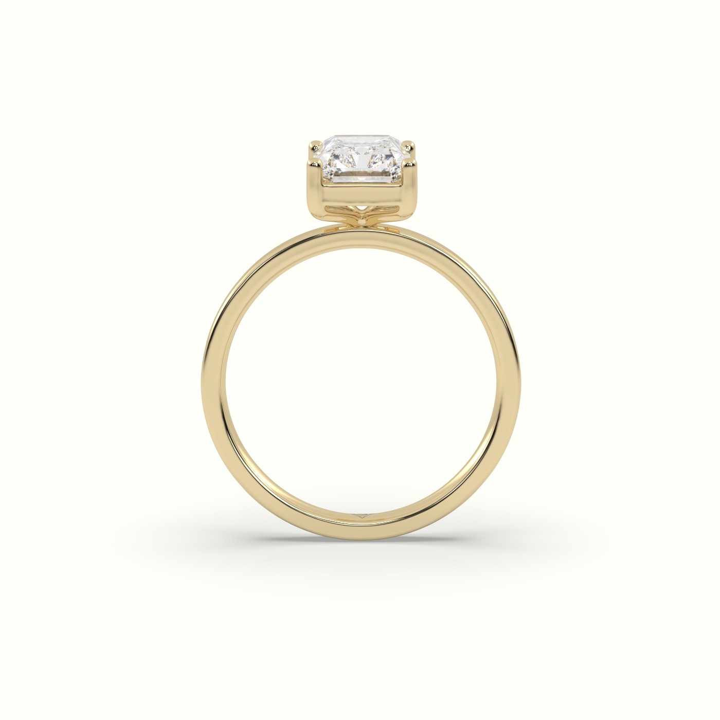 10K YELLOW GOLD Radiant Cut Solitaire Diamond Ring Precious Jewels Antwerp Radiance