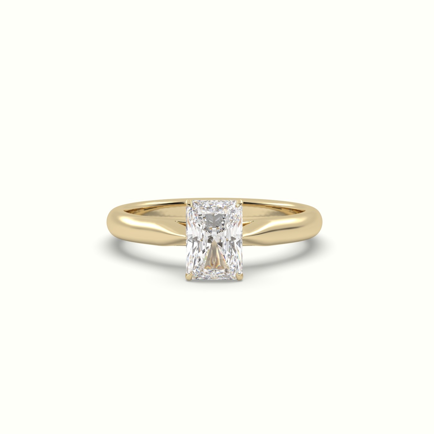 10K YELLOW GOLD RADIANT CUT DIAMOND 4 PRONGS SOLITAIRE DESIGNER ENGAGEMENT RING