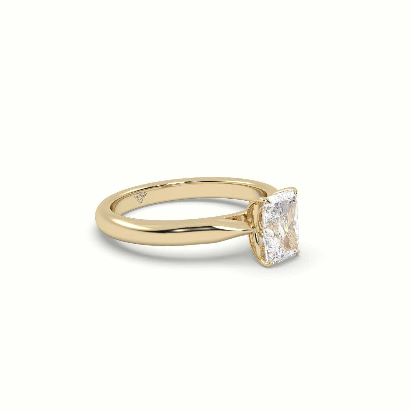 10K YELLOW GOLD RADIANT CUT DIAMOND 4 PRONGS SOLITAIRE DESIGNER ENGAGEMENT RING