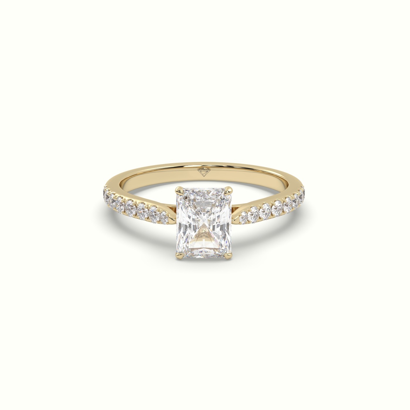 10K YELLOW GOLD Radiant Cut Diamond Engagement Ring