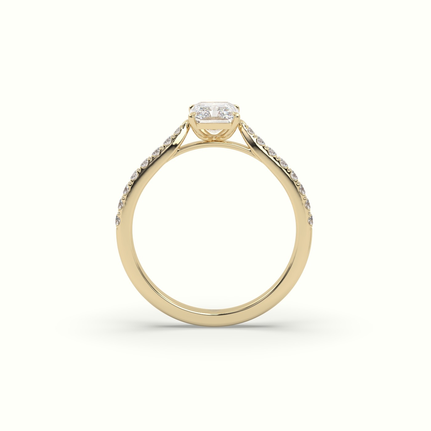 10K YELLOW GOLD Radiant Cut Diamond Engagement Ring