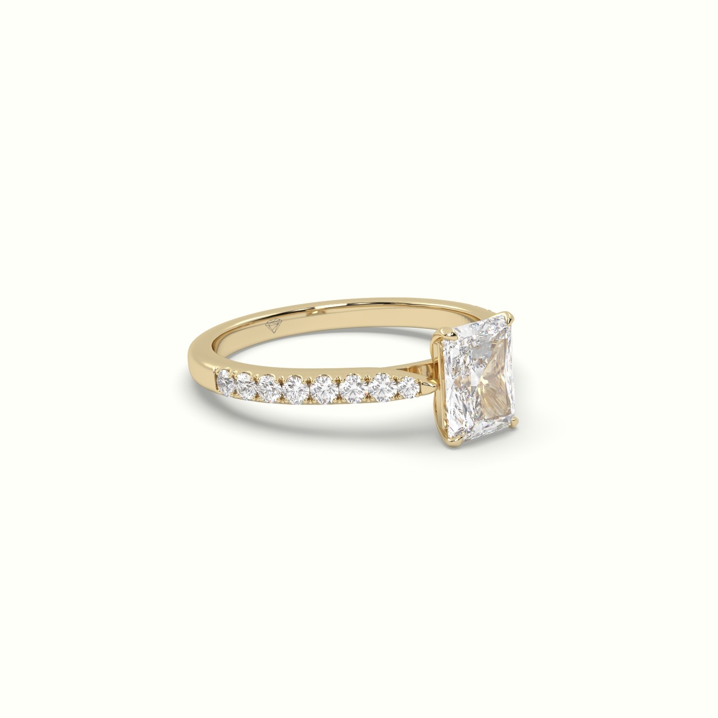 10K YELLOW GOLD Radiant Cut Diamond Engagement Ring