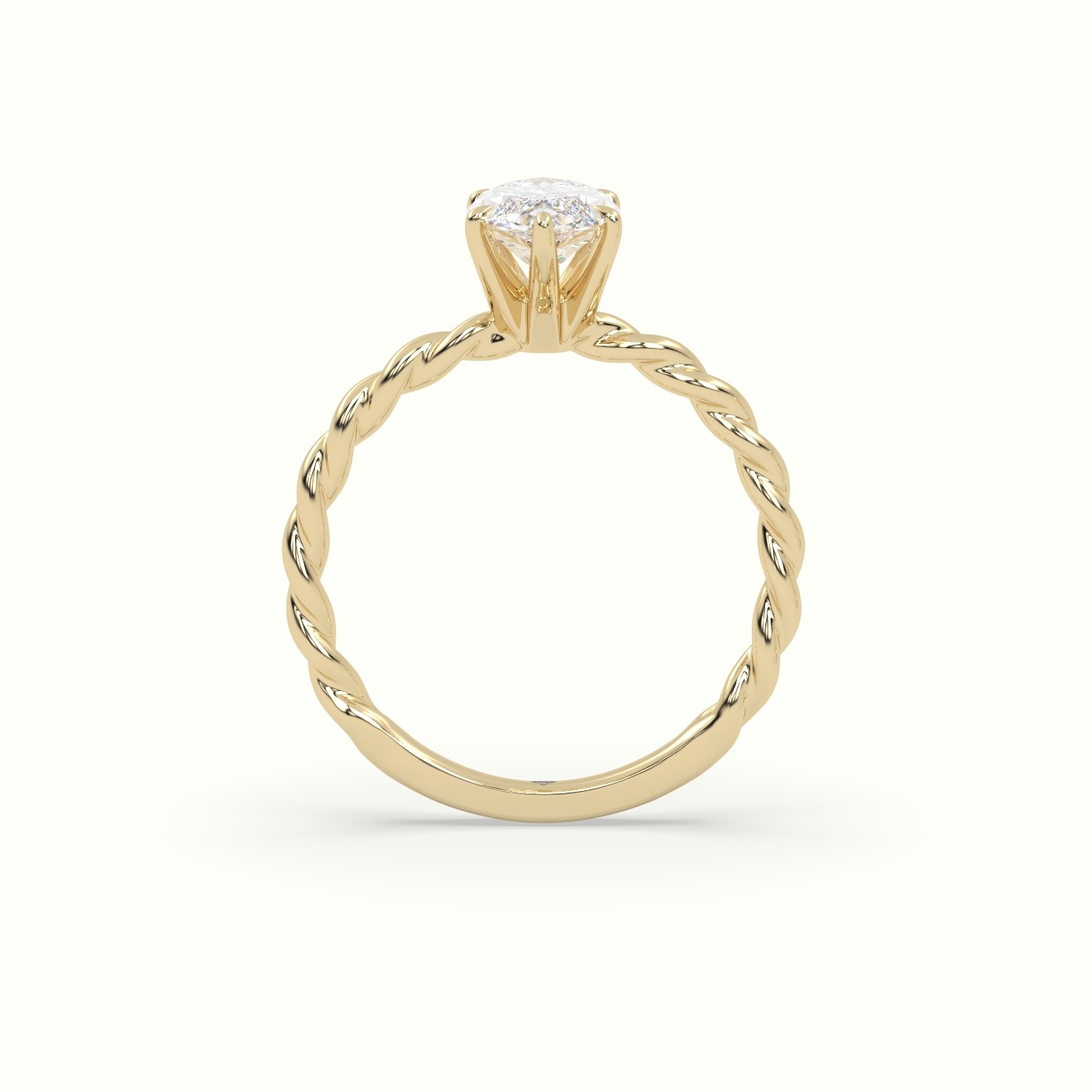 10K Yellow Gold Marquise Cut Diamond Solitaire Engagement Ring