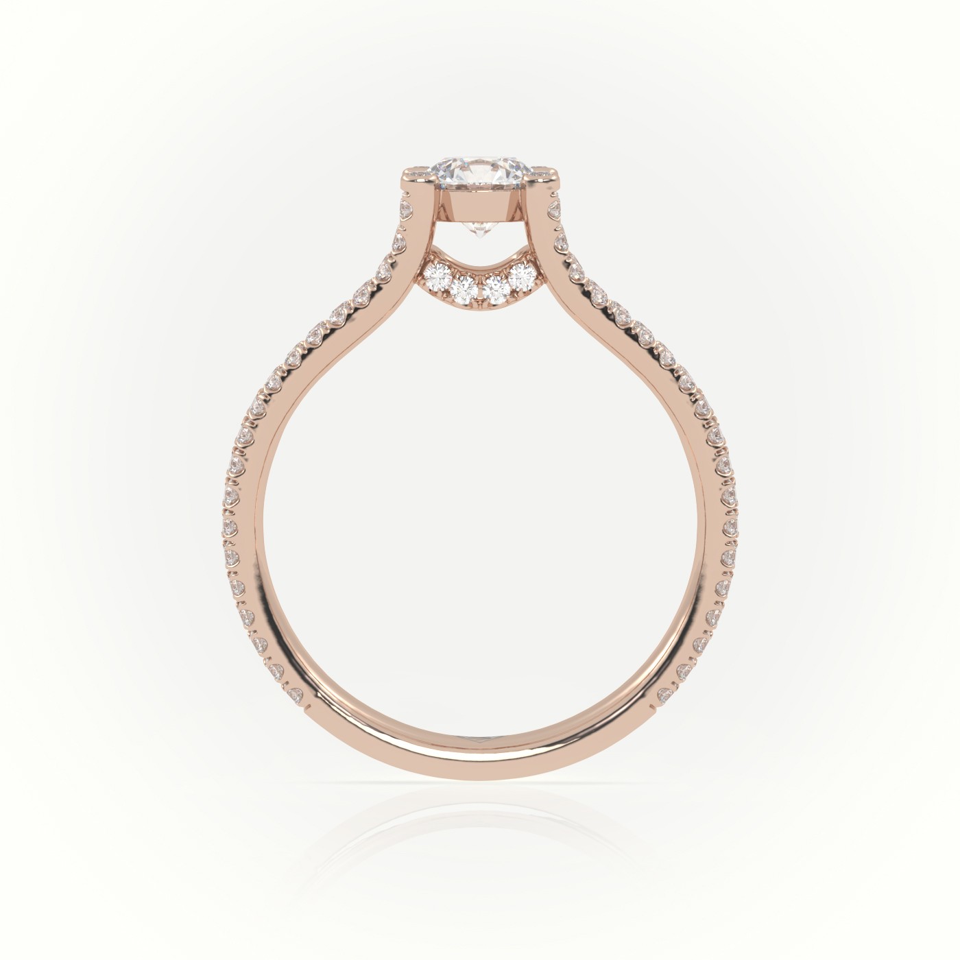 10K ROSE GOLD ROUND CUT DIAMOND DESIGNER VINTAGE SETTING ENGAGEMENT RING