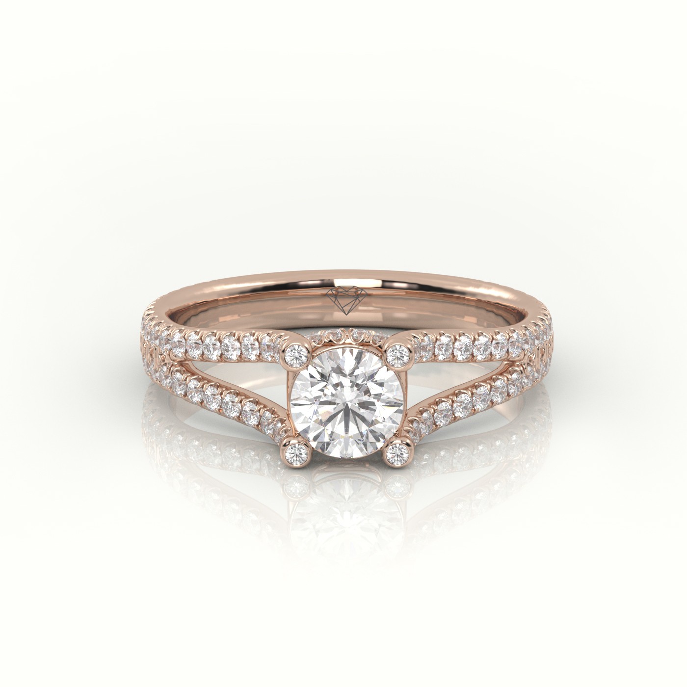 10K ROSE GOLD ROUND CUT DIAMOND DESIGNER VINTAGE SETTING ENGAGEMENT RING