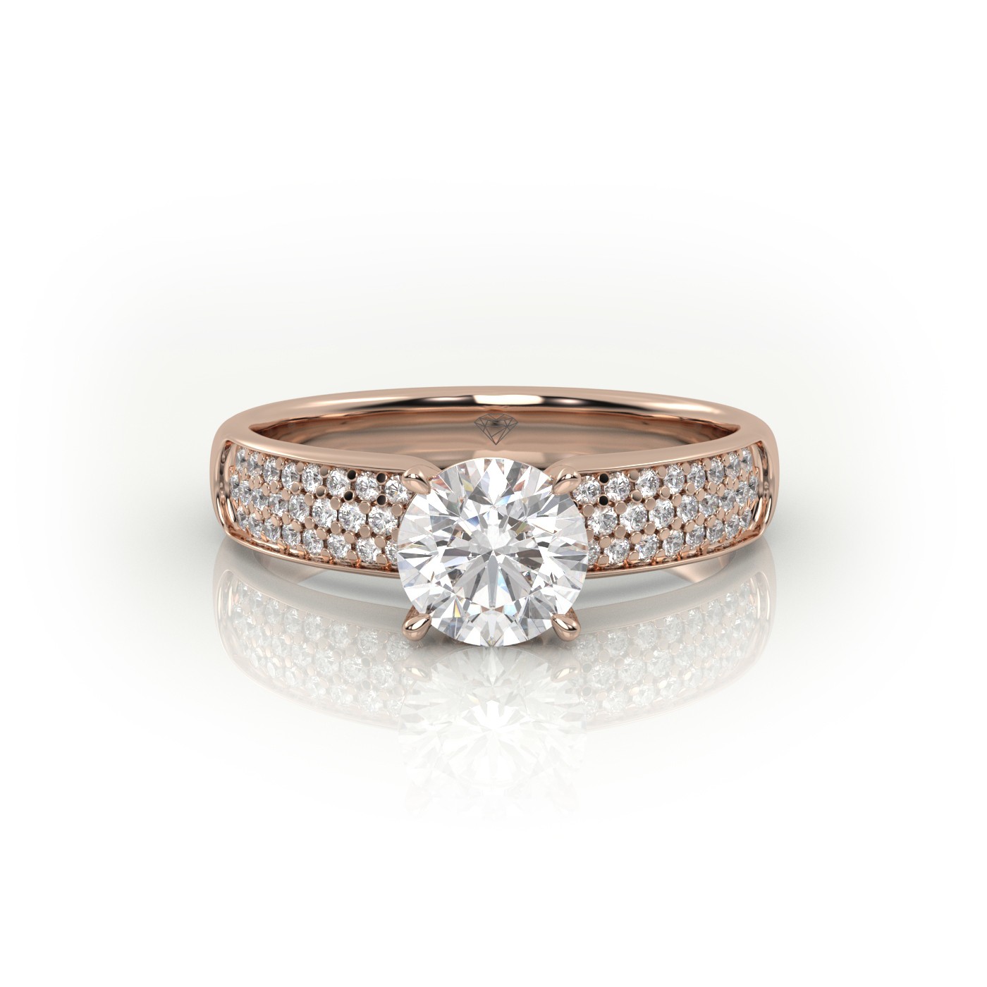 10K ROSE GOLD 10K WHITE GOLD ROUND CUT 4 PRONGS CHANNEL SET ENGAGEMENT RING