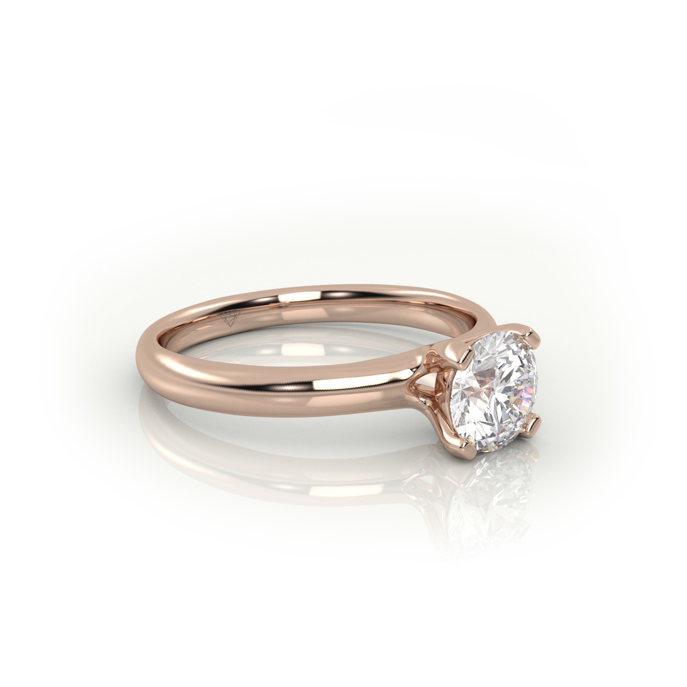 10K ROSE GOLD ROUND CUT 4 PRONGS SOLITAIRE ENGAGEMENT RING