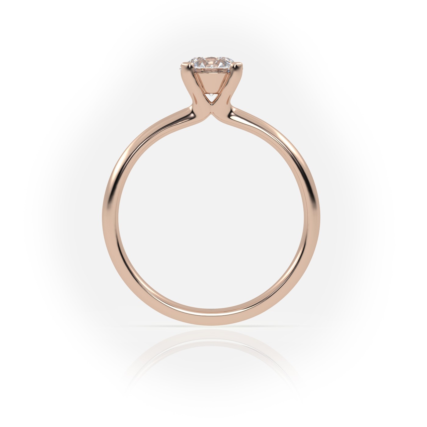 10K ROSE GOLD ROUND CUT 4 PRONGS SOLITAIRE ENGAGEMENT RING