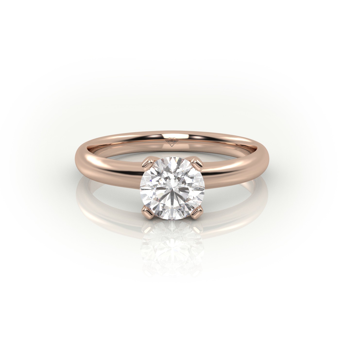 10K ROSE GOLD ROUND CUT 4 PRONGS SOLITAIRE ENGAGEMENT RING