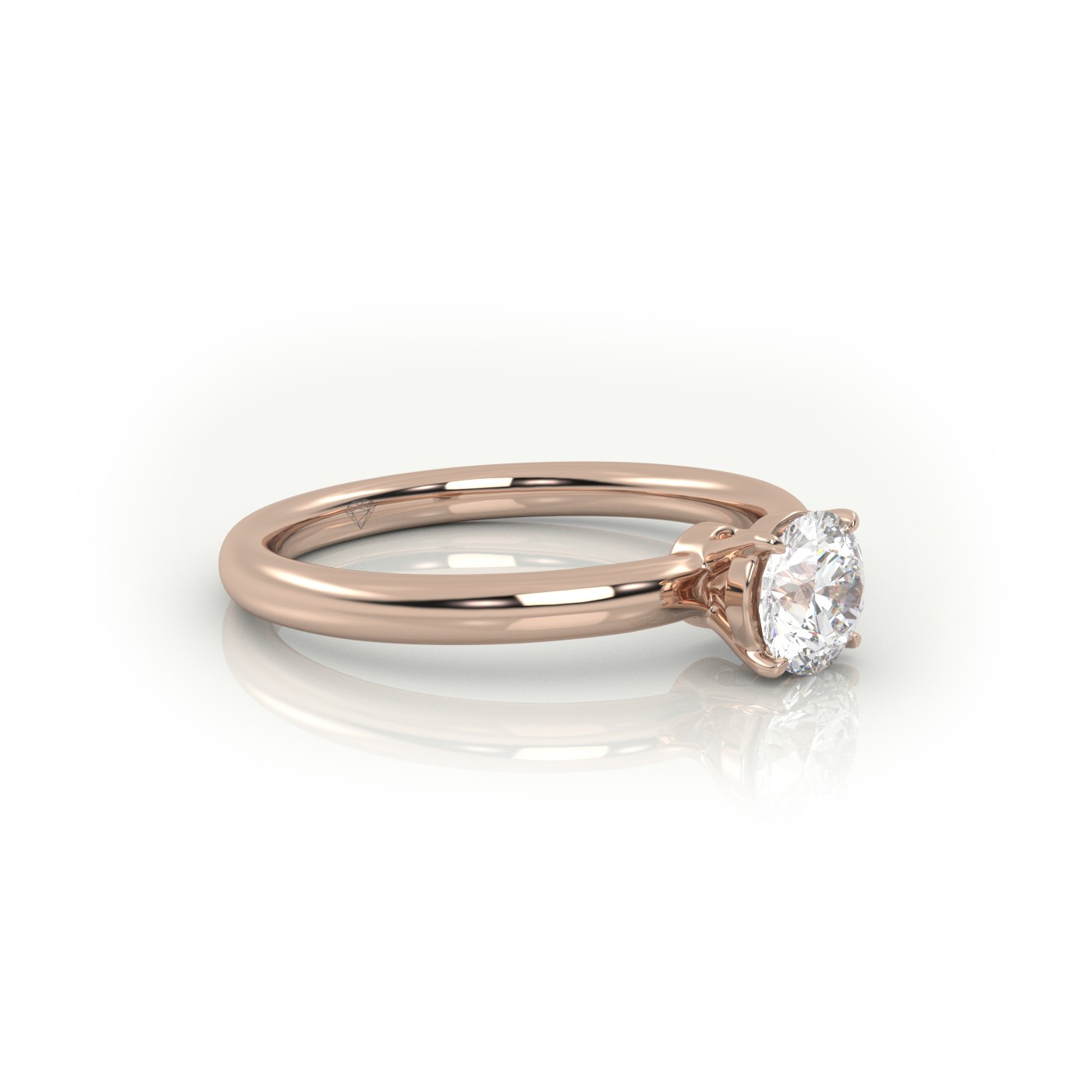 Exquisite 10K ROSE GOLD Solitaire Diamond Engagement Ring