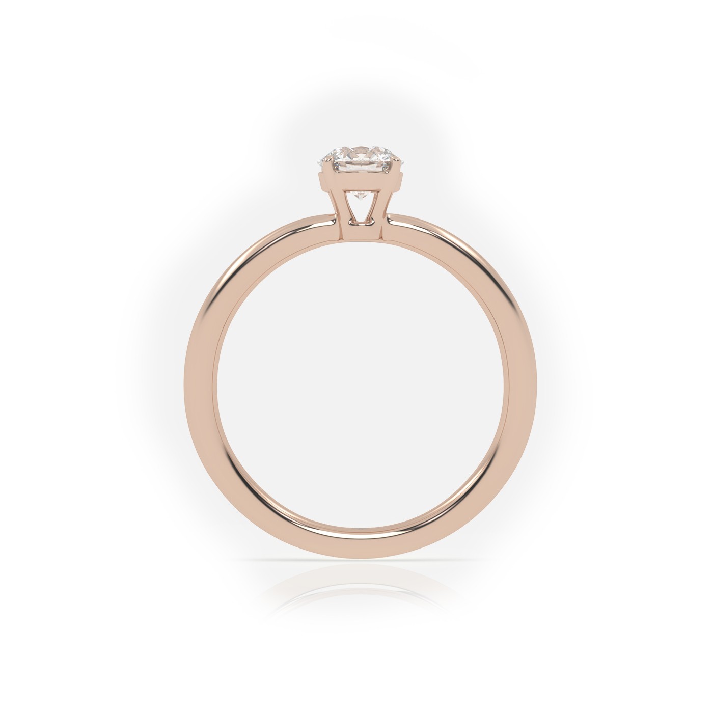 Exquisite 10K ROSE GOLD Solitaire Diamond Engagement Ring