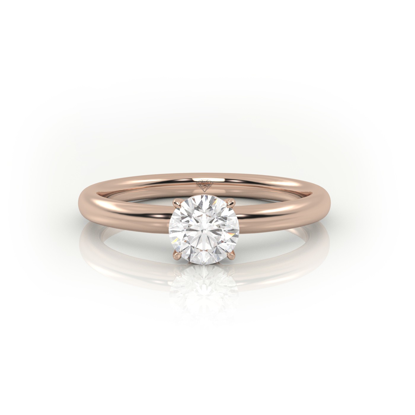 Exquisite 10K ROSE GOLD Solitaire Diamond Engagement Ring