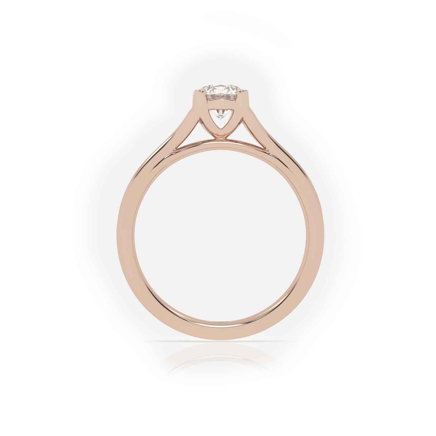10K ROSE GOLD ROUND CUT 4 PRONGS DOUBLE SHANK SOLITAIRE ENGAGEMENT RING