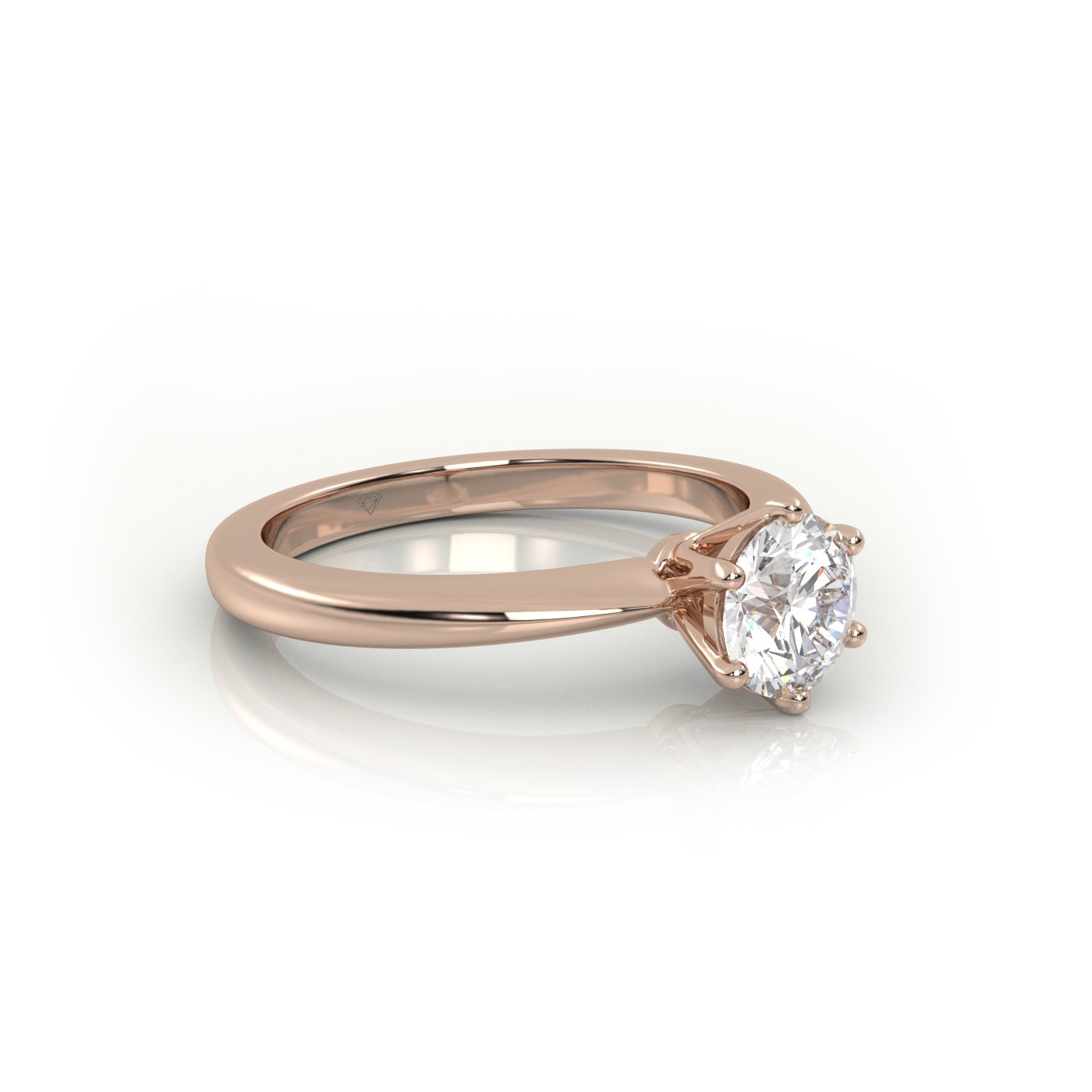 10K ROSE GOLD ROUND CUT 6 PRONGS SOLITAIRE ENGAGEMENT RING