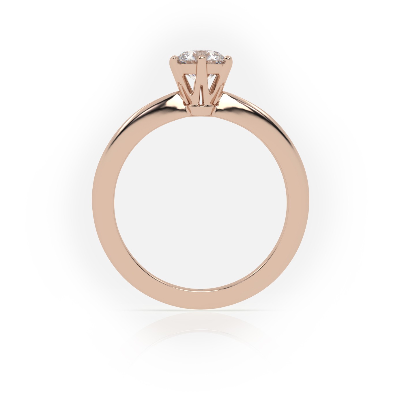 10K ROSE GOLD ROUND CUT 6 PRONGS SOLITAIRE ENGAGEMENT RING