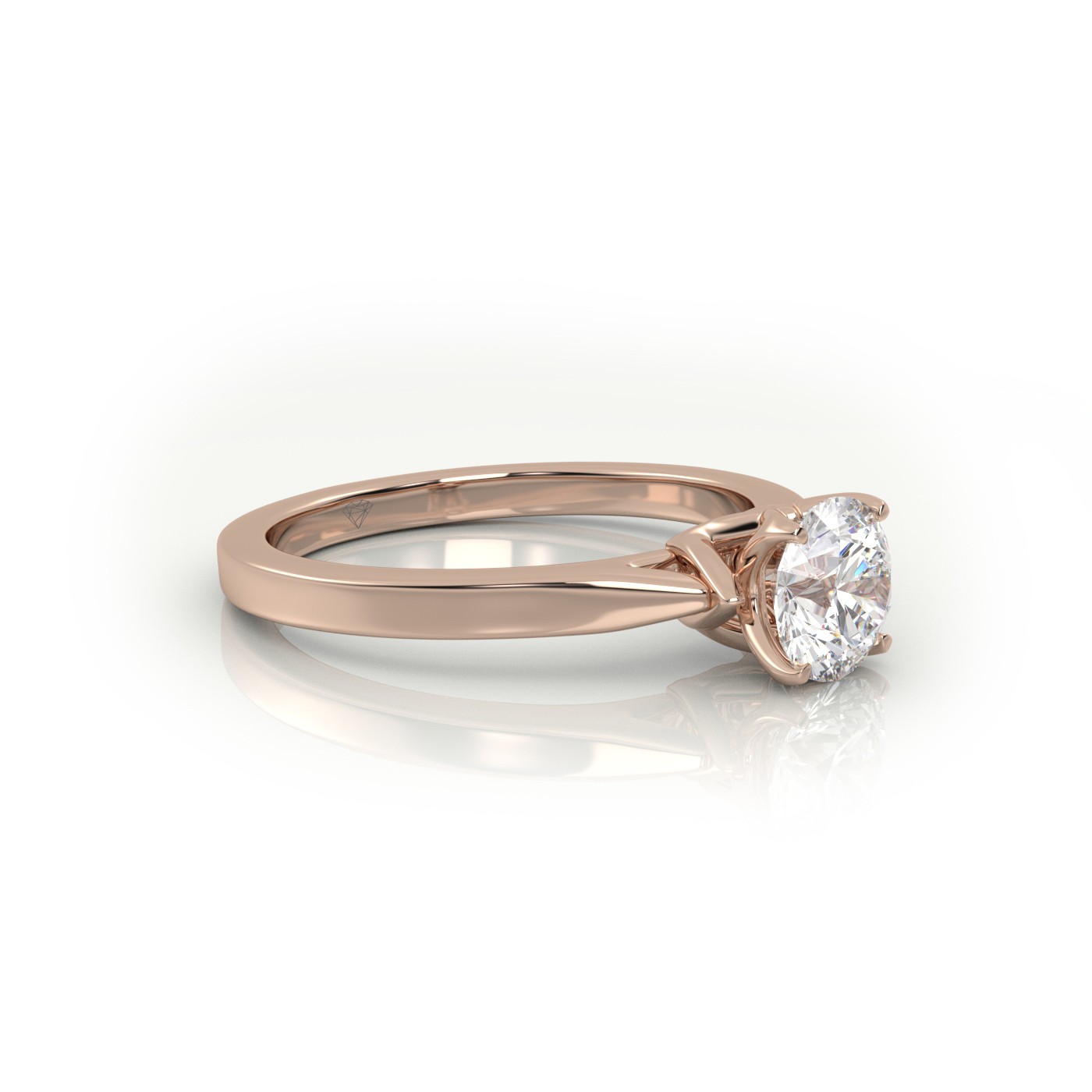 10K ROSE GOLD Round Cut Solitaire Engagement Ring