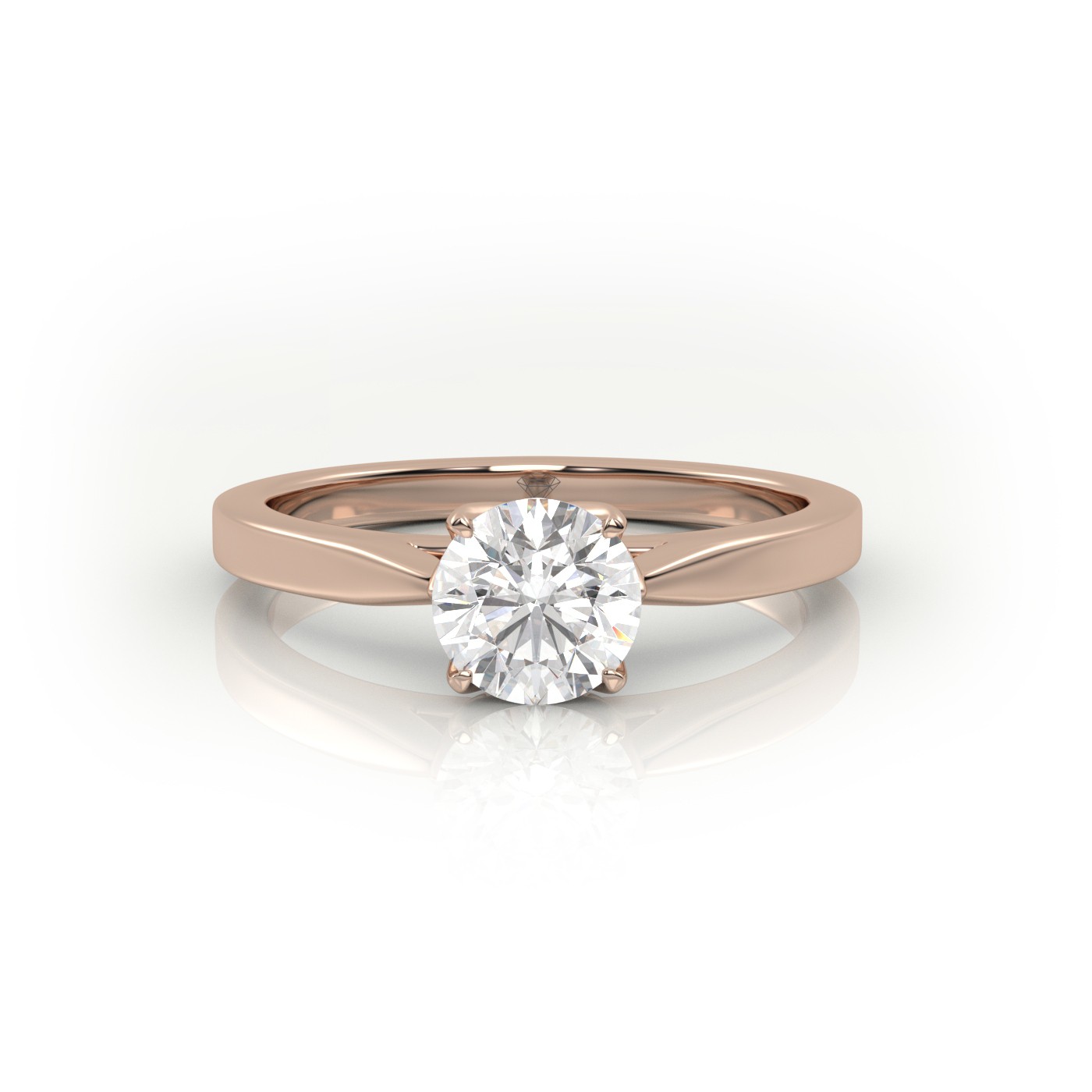 10K ROSE GOLD Round Cut Solitaire Engagement Ring