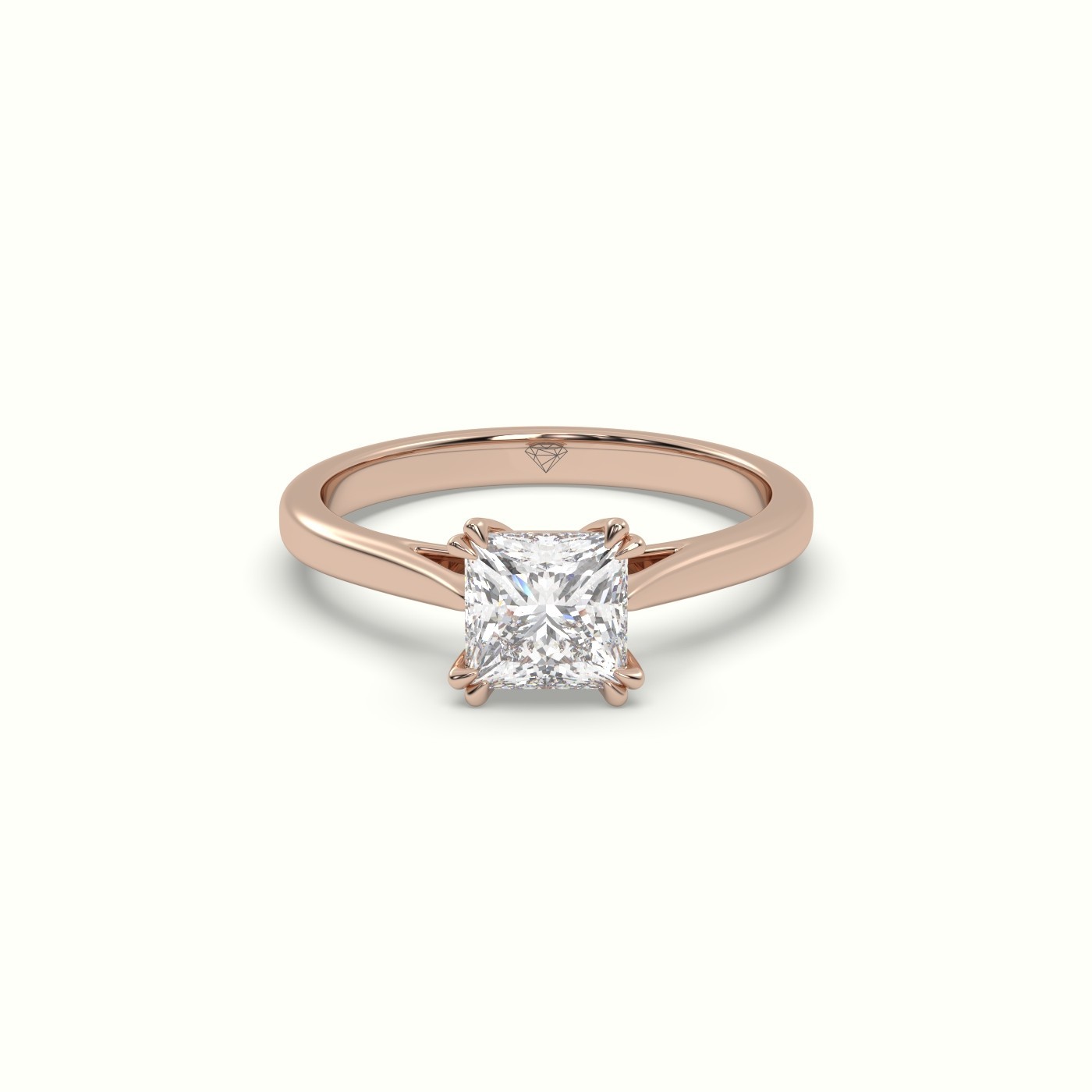 10K ROSE GOLD Princess Cut Diamond Engagement Ring