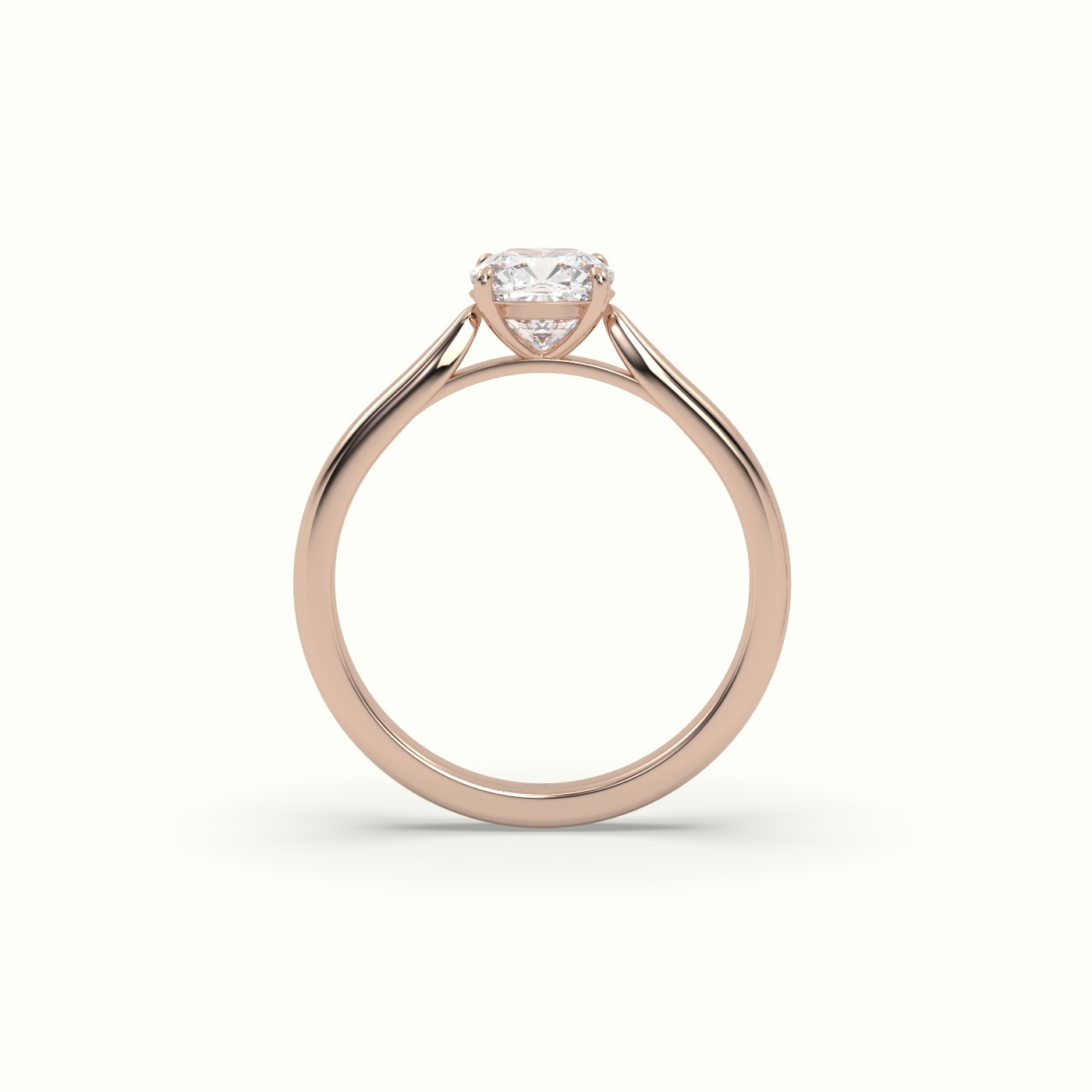 10K ROSE GOLD Cushion-Cut Solitaire Engagement Ring