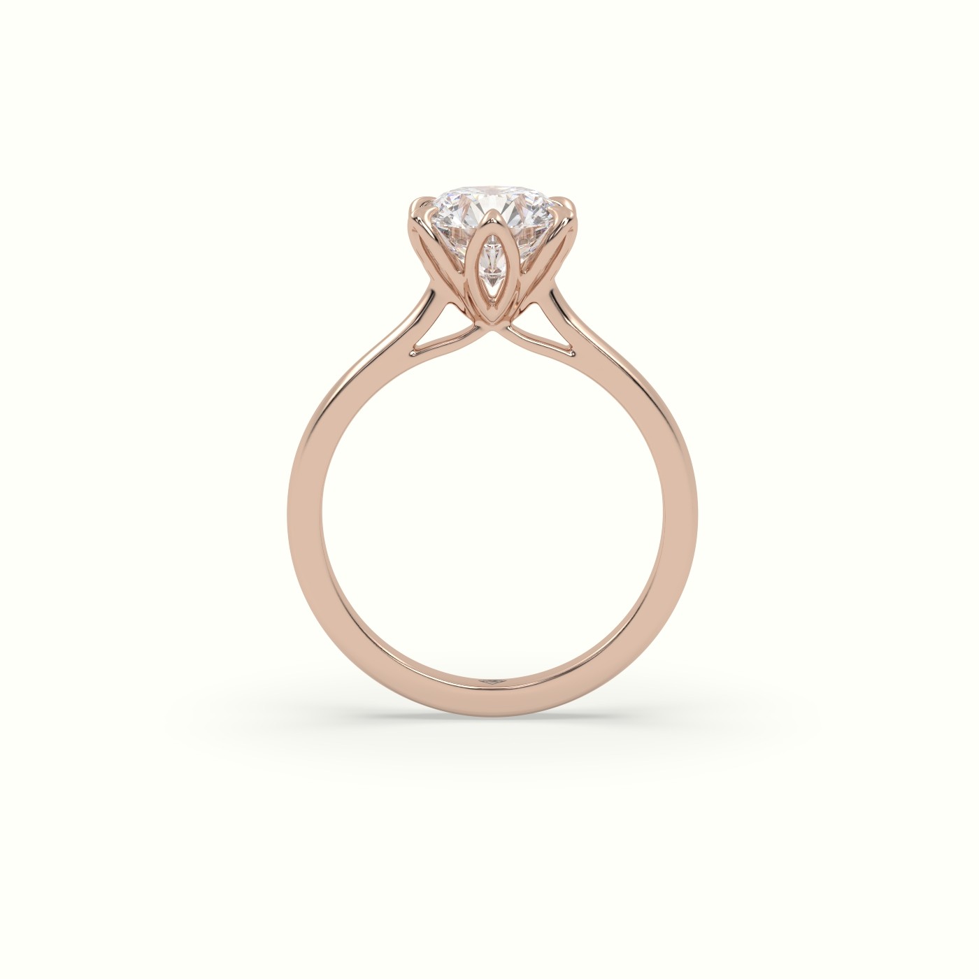 10K Rose Gold 6-Prong Solitaire Round Diamond Engagement Ring