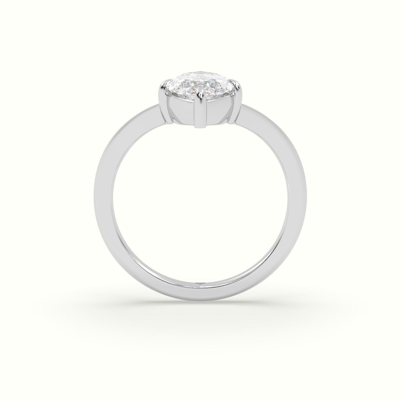 18K White Gold Marquise Solitaire Engagement Ring