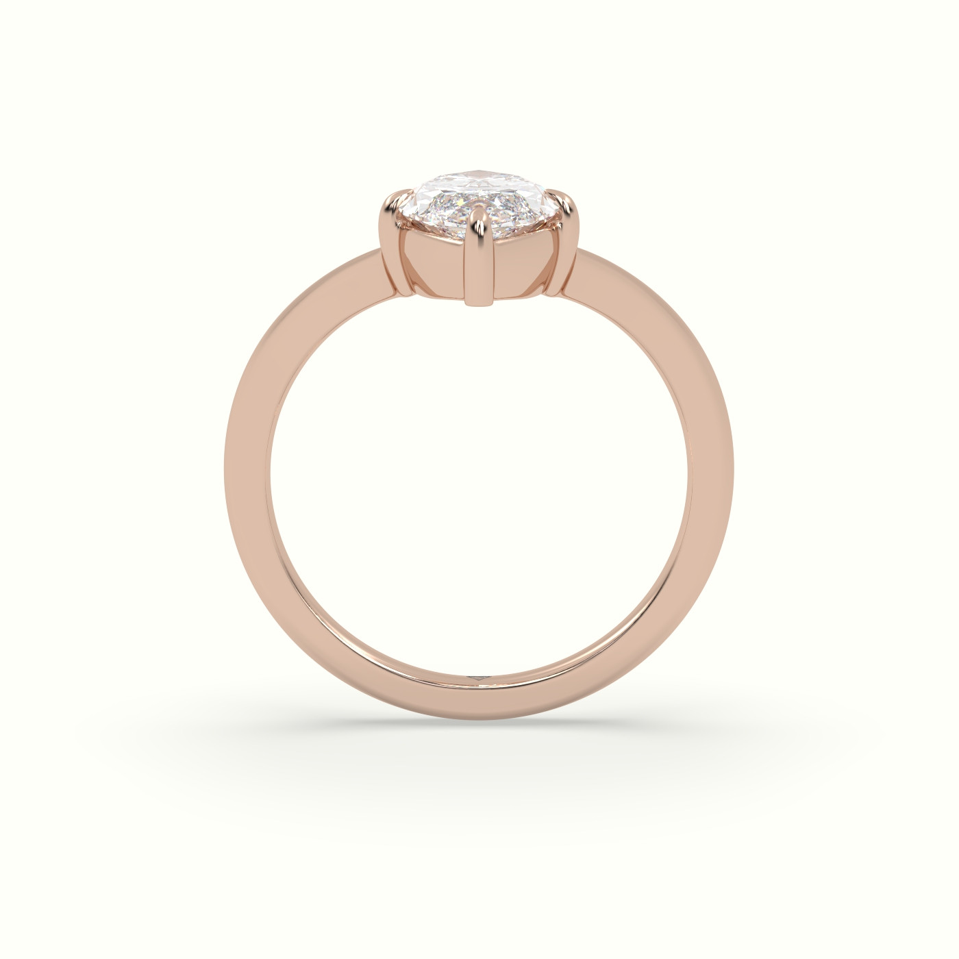 10K Rose Gold Marquise Solitaire Engagement Ring