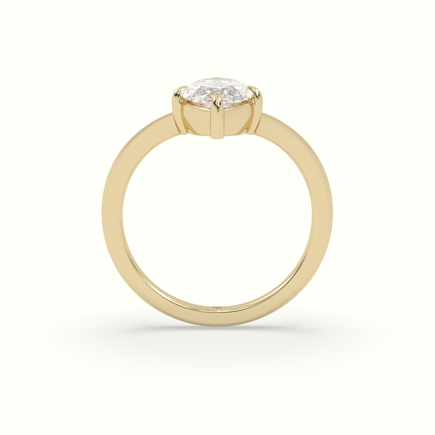 10K Yellow Gold Marquise Solitaire Engagement Ring