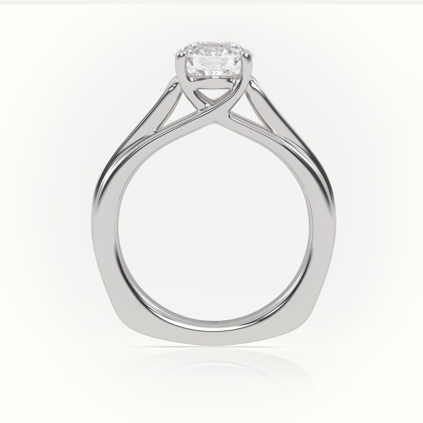 18K WHITE GOLD ROUND CUT DIAMOND CHANNEL SETTING ENGAGEMENT RING